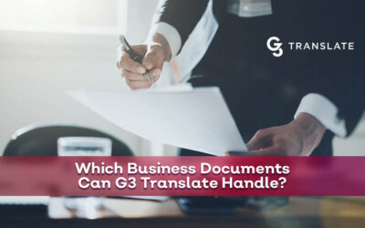 Which Business Documents Can G3 Translate Handle?